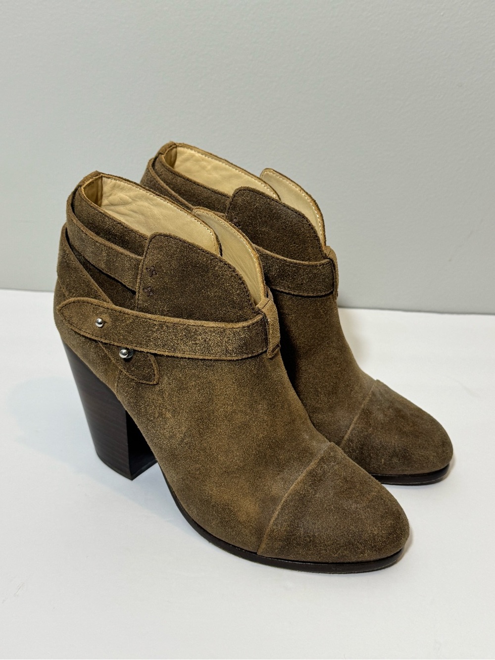 Rag & Bone Harrow Brown Suede Wrap Strap Ankle Booties Size 38